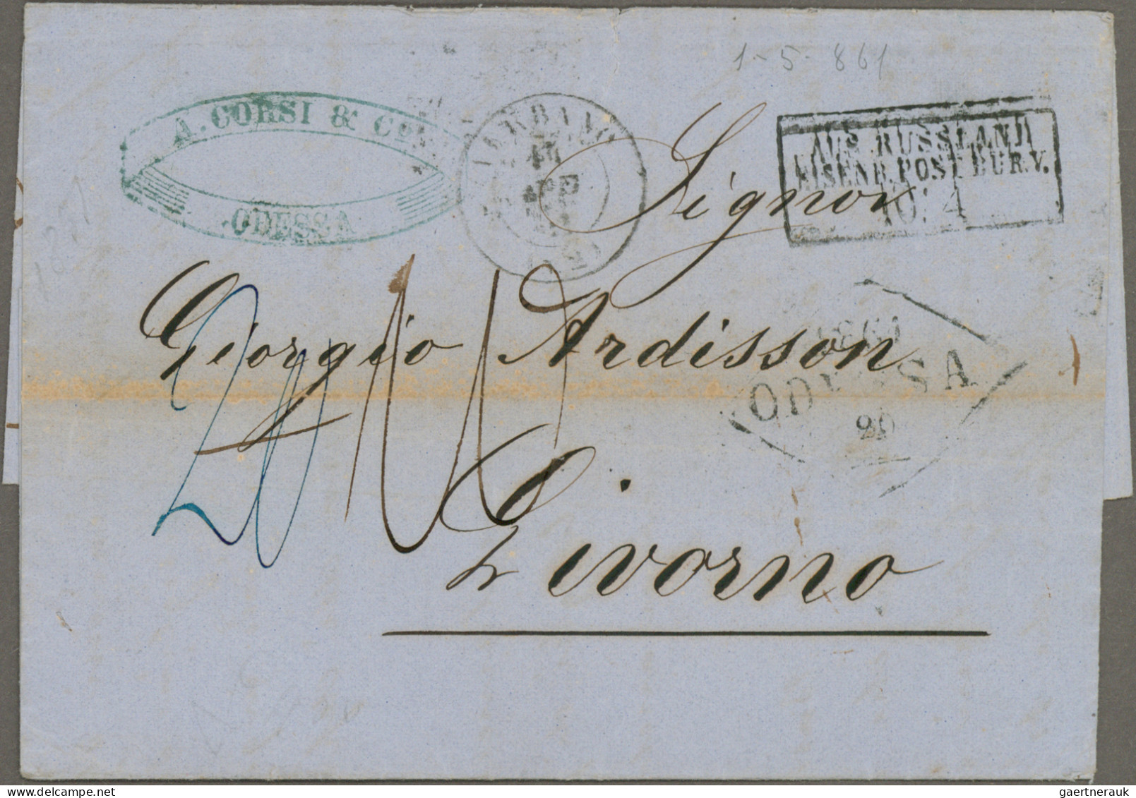 Italy -  Pre Adhesives  / Stampless Covers: 1858/1861, Two Unfranked Folded Lett - 1. ...-1850 Prephilately