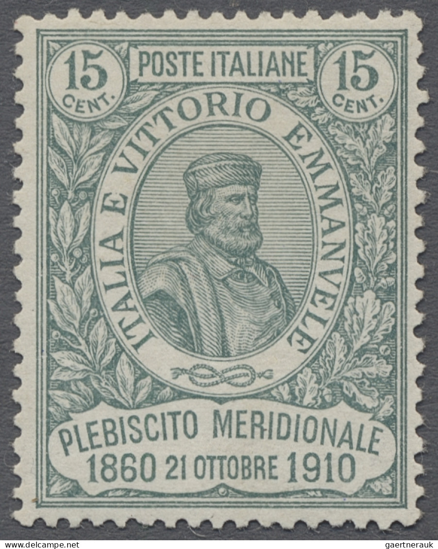 Italy: 1910, Garibaldi 4 Werte komplett postfrisch signiert Dr. Chiavarello. Die