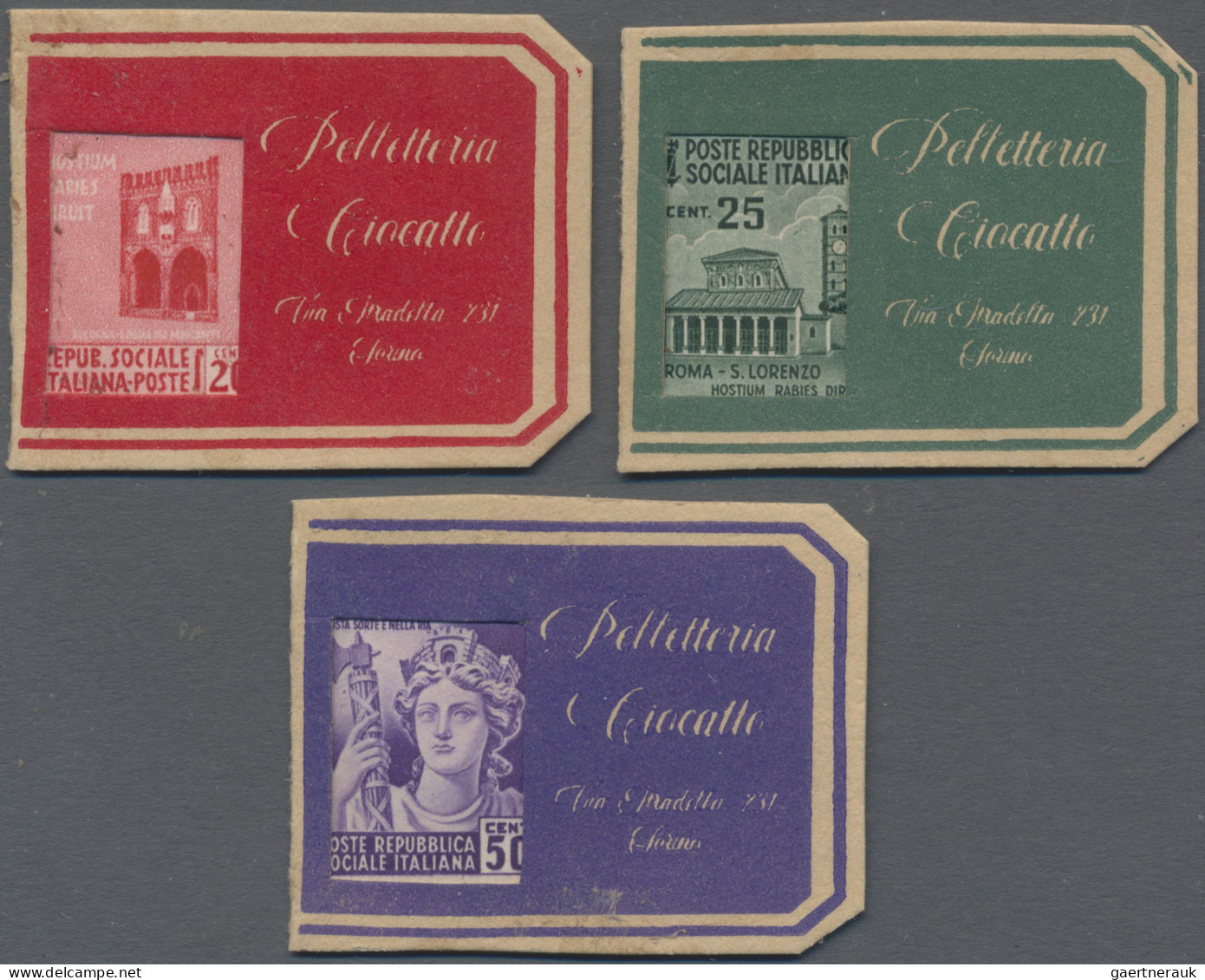 Italy: 1944 (ca), "Emergency Money", "destroyed Monuments", 20 C, 25 C And 50 C - Other & Unclassified
