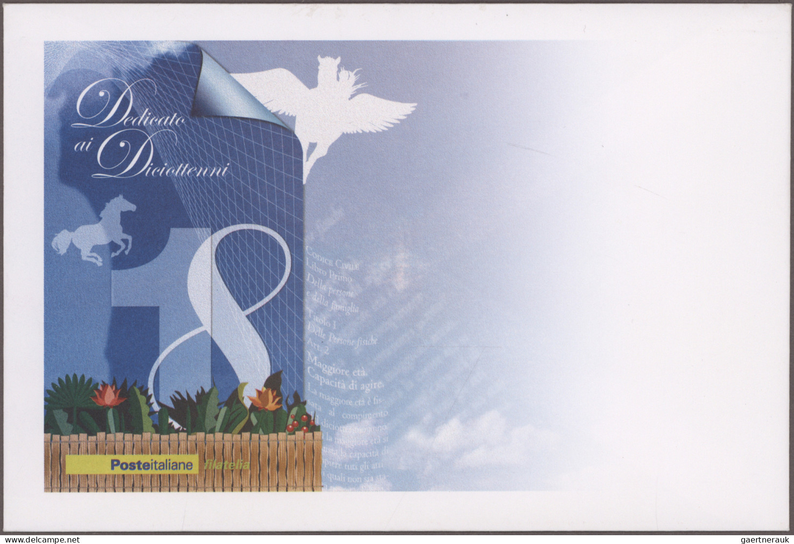 Italy: 2006, set of two mini sheets "18th Birthday" rose and blue, both with the