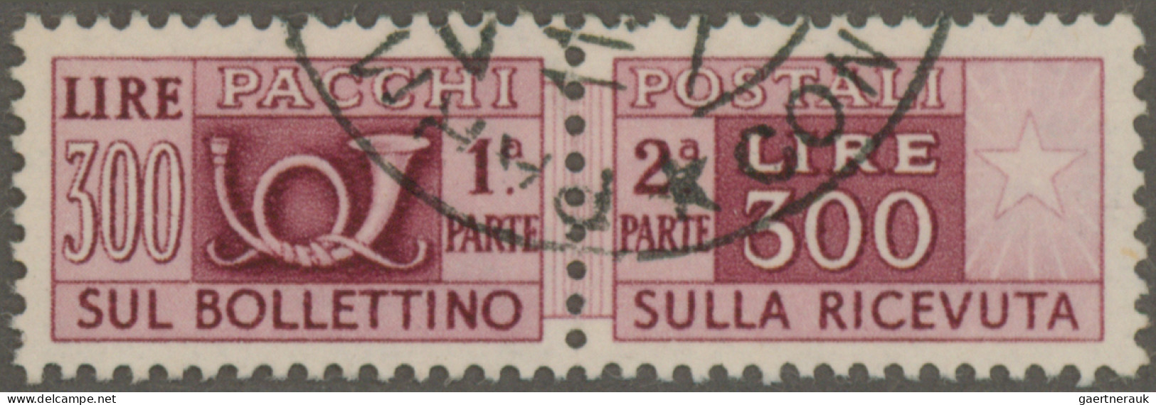 Italy: 1946/51: 300 L As Undivided, Fine Used, Well Centered Pair. - Postal Parcels