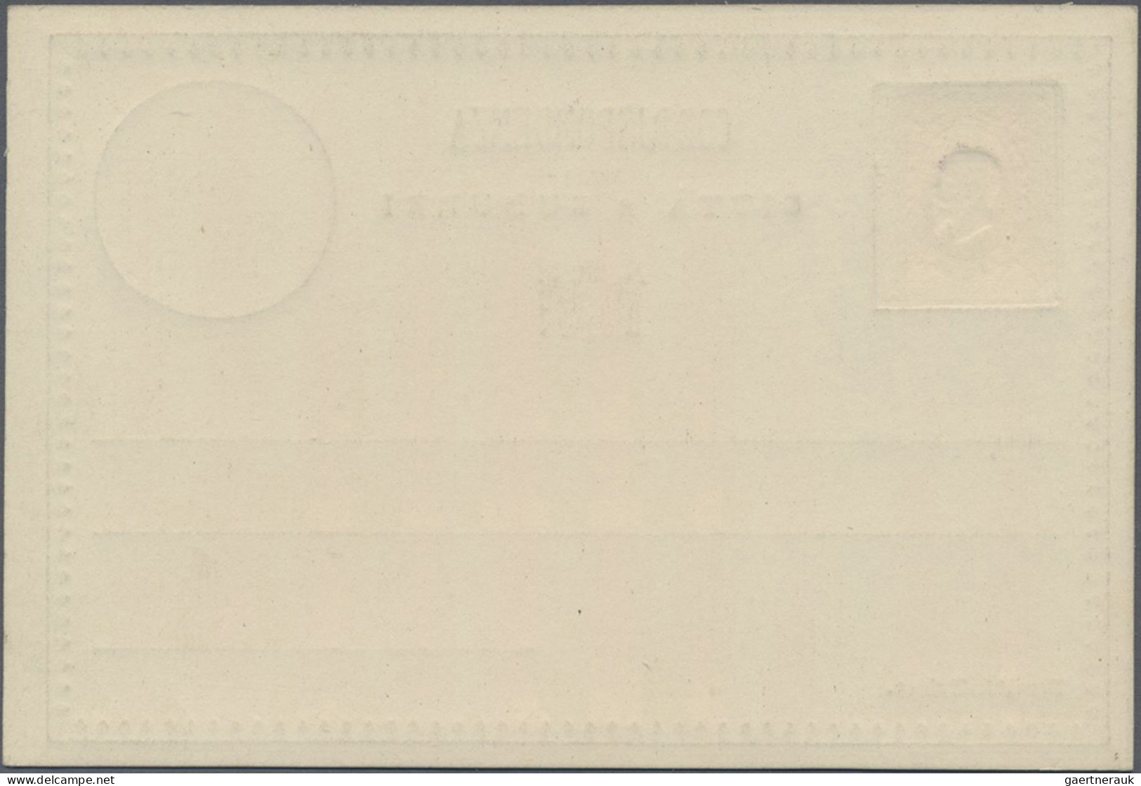 Italy - Postal Stationary: 1872 (ca.), Essay Postal Card "CORRISPONDENZA Per La - Stamped Stationery