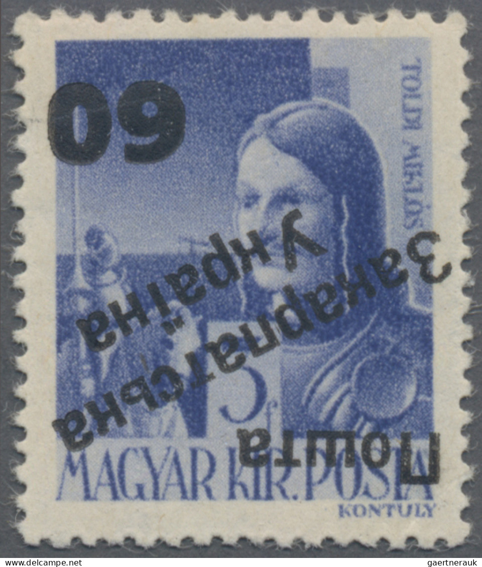 Carpathian Ukraine: 1945, 60 On 3 F, INVERTED BLACK OVERPRINT, MNH. Just 15 Copi - Ukraine