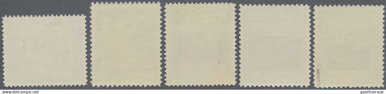 Liechtenstein: 1930, Freimarken Kosel 60 Rp. - 2 Fr., 5 Verschiedene Postfrische - Unused Stamps