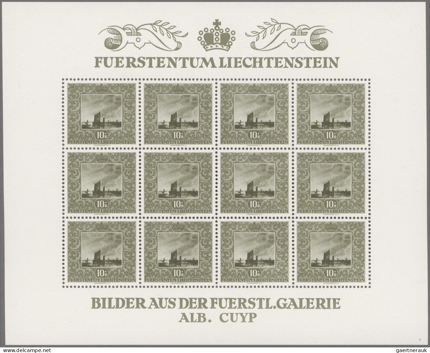 Liechtenstein: 1951, 10 Rp. - 40 Rp. Gemälde II Komplett In 3 Postfrischen Klein - Ungebraucht