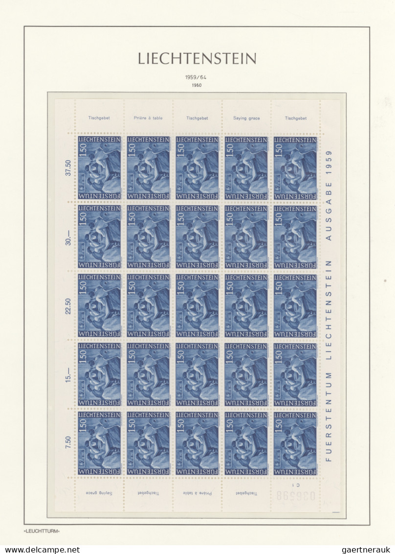 Liechtenstein: 1959/1964, Freimarken Ländliche Motive, 14 verschiedene Werte in
