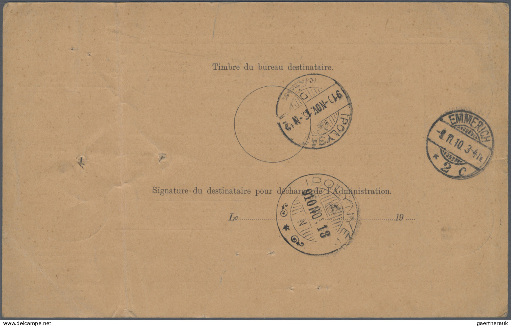 Netherlands: 1910, Wilhelmina 50c. Bronze/red-brown And 25c. Rose/blue On Comple - Covers & Documents