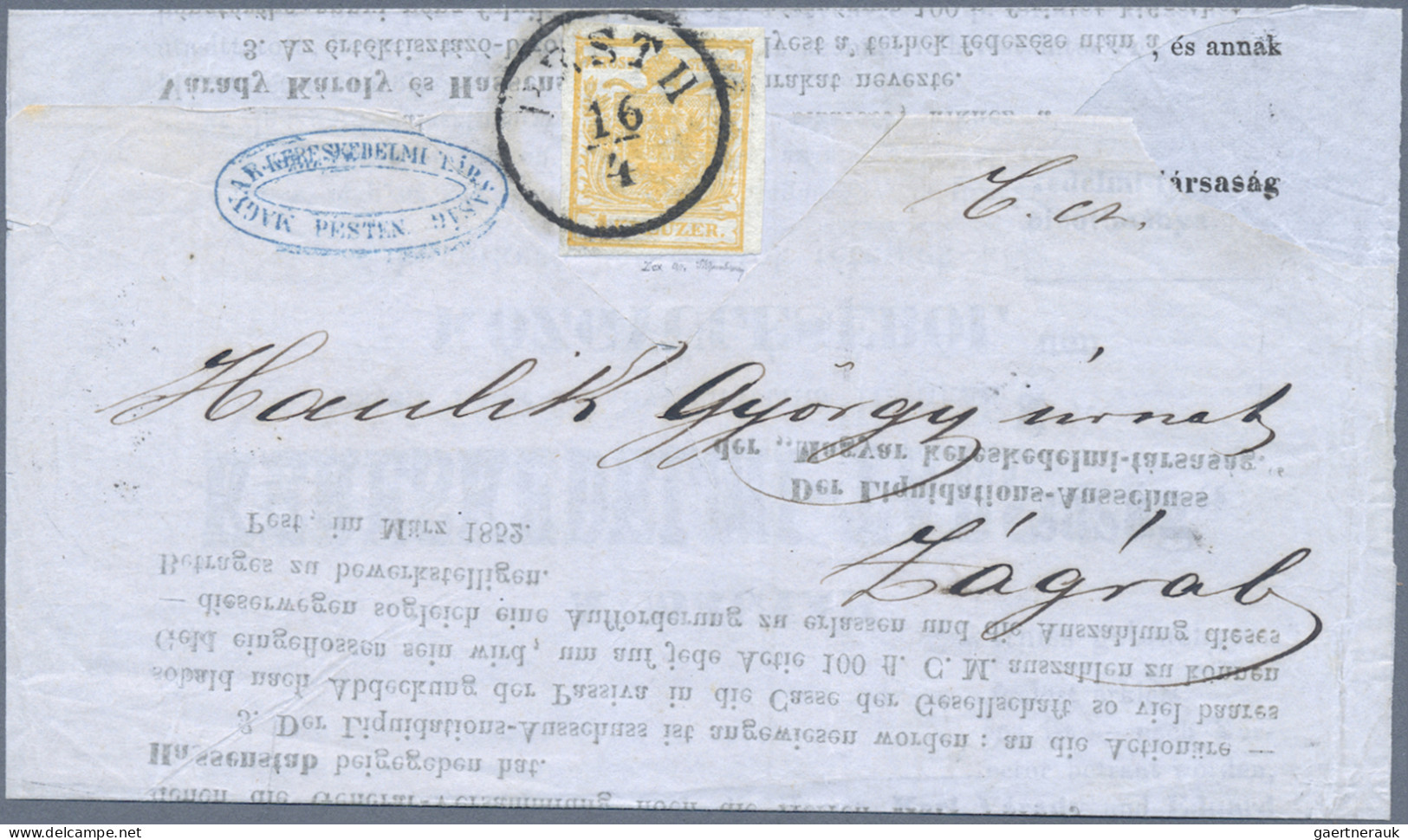 Österreich: 1850, 1 Kr. Ockergelb, Voll- Bis Breitrandiges Prachtstück, Als Einz - Lettres & Documents
