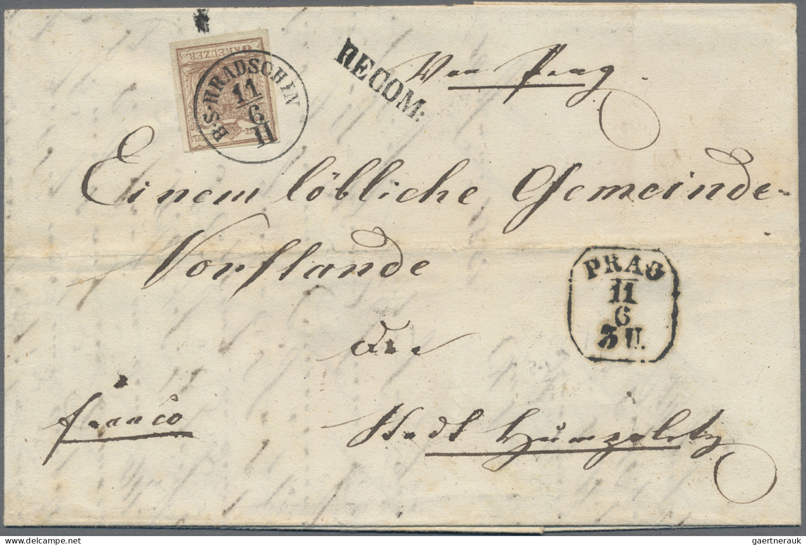 Österreich: 1850, 6 Kr. Braun, Handpapier, Type Ib, Zwei Exemplare, Je Frisch Bz - Brieven En Documenten