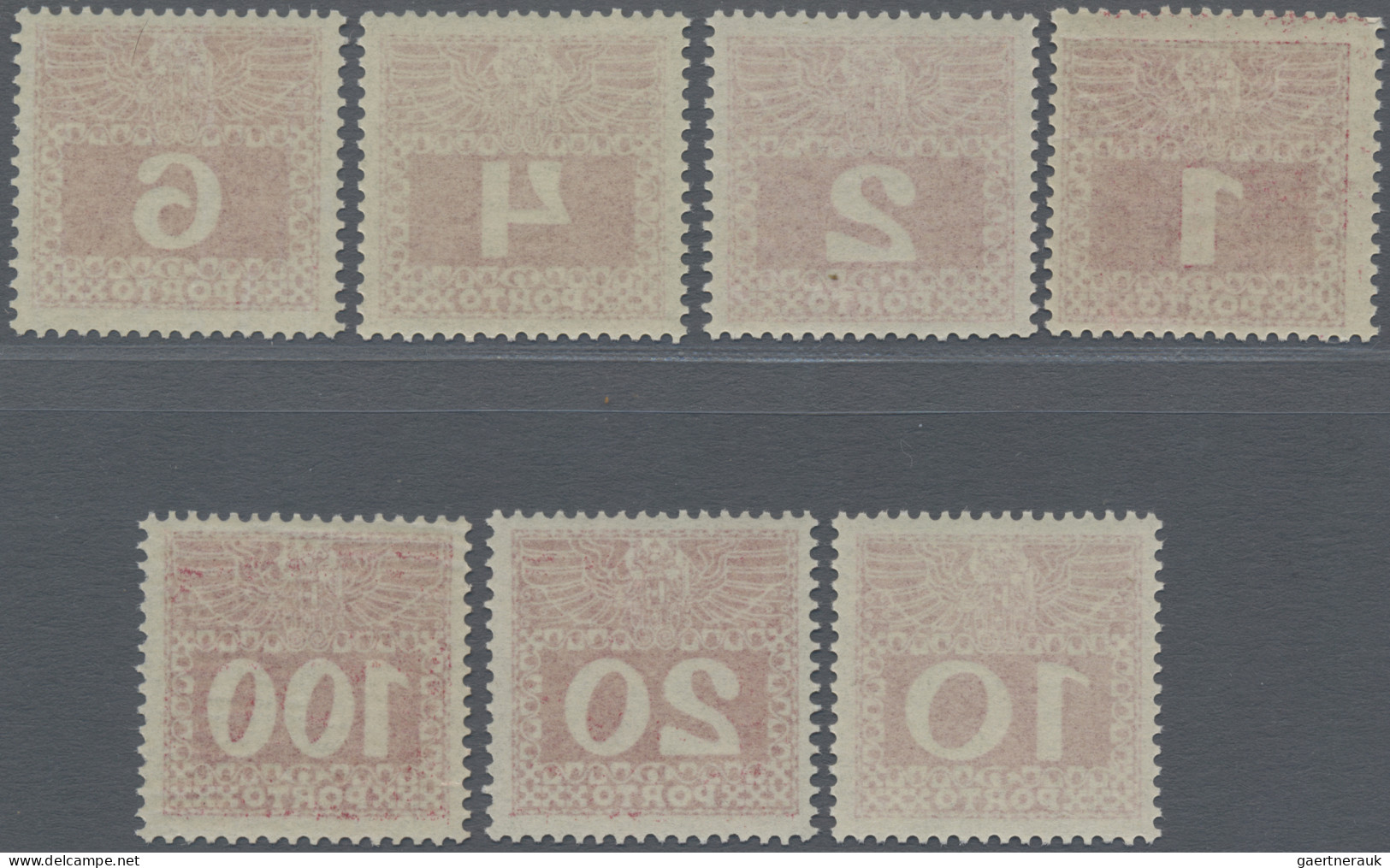 Österreich - Portomarken: 1909, 1-100 H., Dünnes Papier, Kpl., Postfrisch, Mi 50 - Strafport