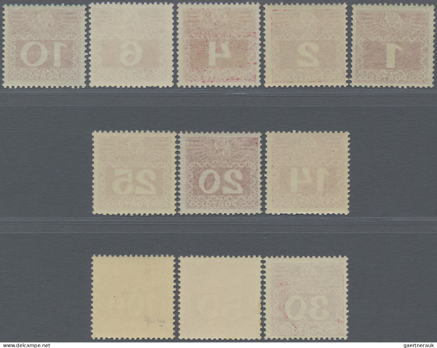 Österreich - Portomarken: 1910, 1-100 H., Gewöhnliches Papier, Kpl., Postfrisch, - Postage Due