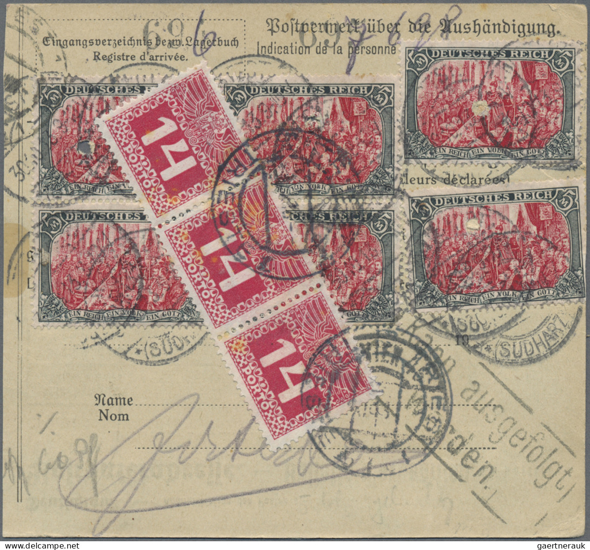 Österreich - Portomarken: 1908, 14 H., Waagerechter Dreierstreifen überklebt Auf - Postage Due