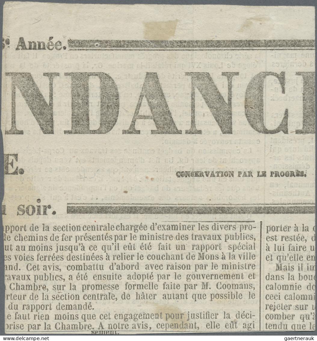 Österreich - Zeitungsstempelmarken: 1853, 2 Kr. Blaugrün, Auf Kpl. Zeitung Bzw. - Journaux