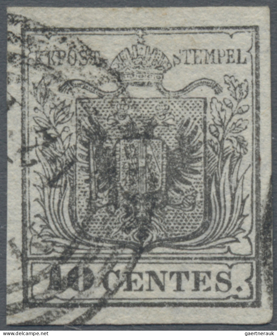 Österreich - Lombardei Und Venetien: 1850, 10 Cent. Grau, Type Ib, Voll- Bis Bre - Lombardy-Venetia