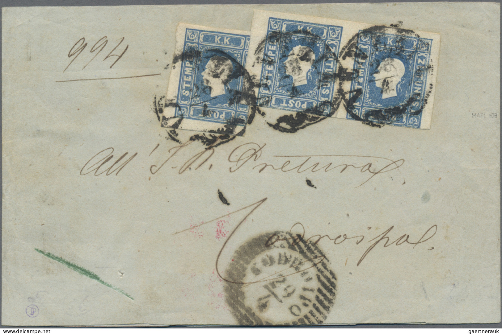 Österreich - Lombardei Und Venetien - Zeitungsmarken: 1858, Zeitungsmarke (1.05 - Lombardo-Venetien