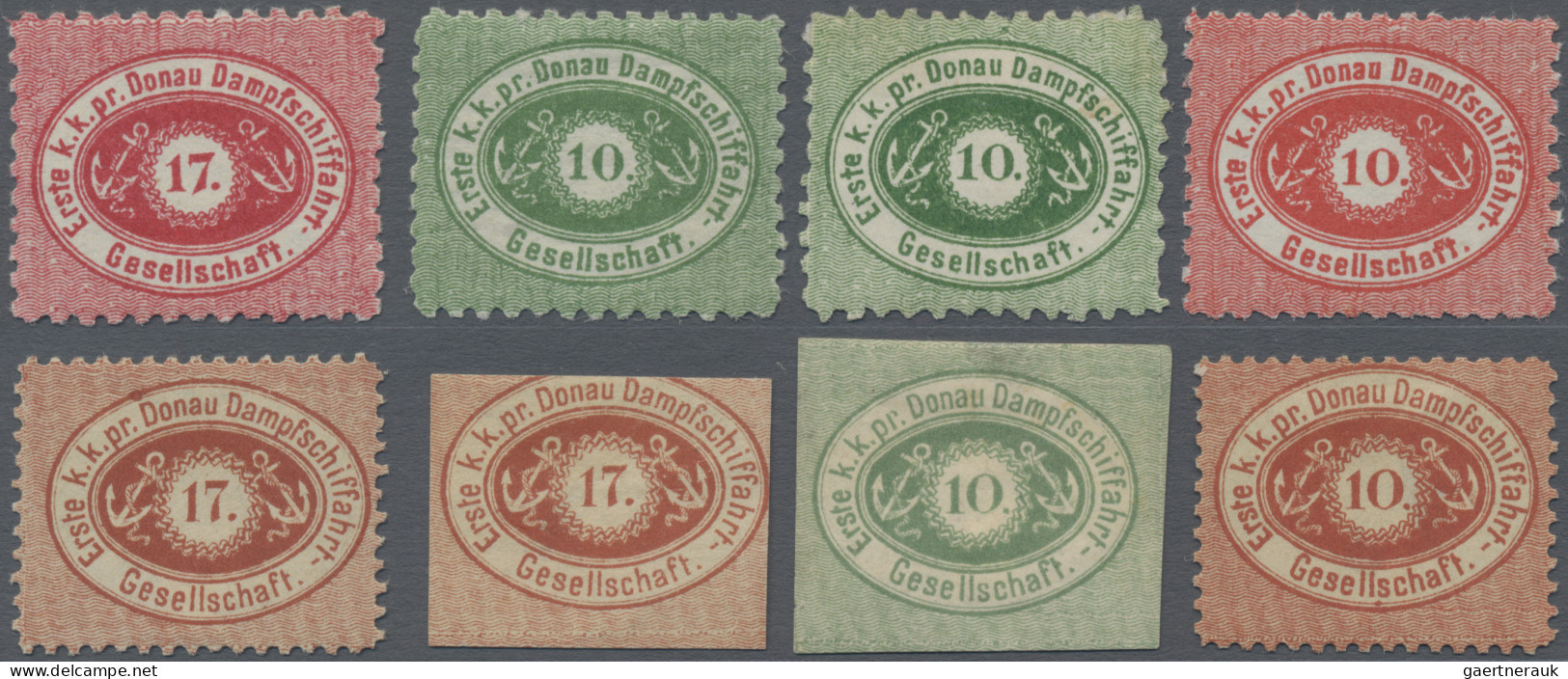 Österreich - Donau-Dampfschifffahrtsgesellschaft: 1866/1870, 17 Kr., Gez. 9½, 10 - Sonstige