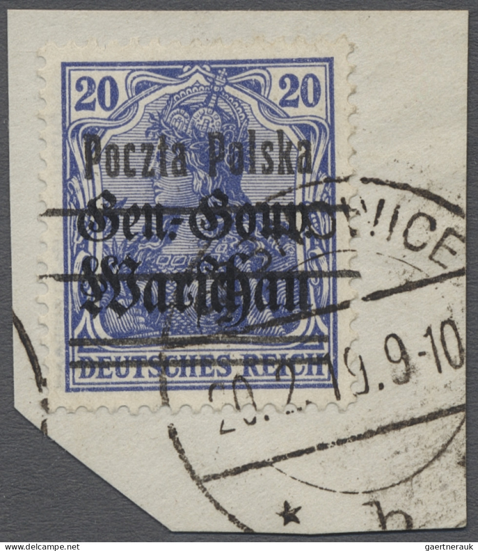 Poland: 1919, Germania 20 Pfg., Type II, Mit Aufdruck "Gen.-Gouv. Warschau" Und - Autres & Non Classés