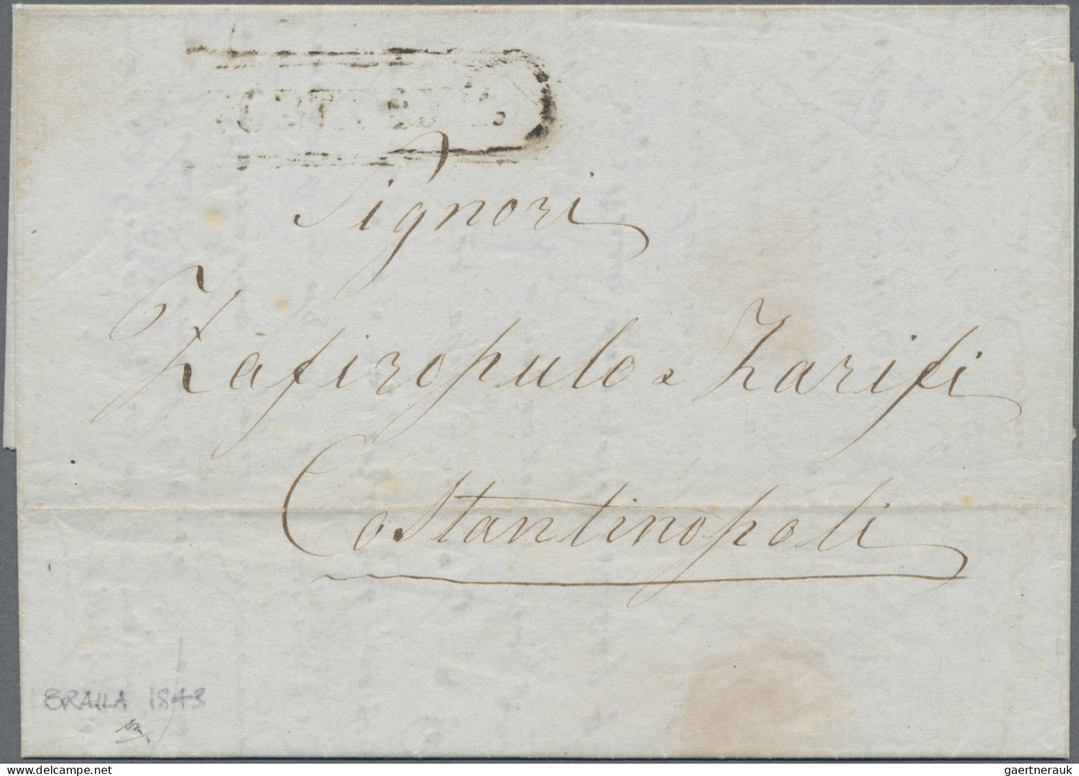 Romania - Specialities: 1843, DDSG Port Paye Mark On Complete Folded Letter From - Sonstige & Ohne Zuordnung