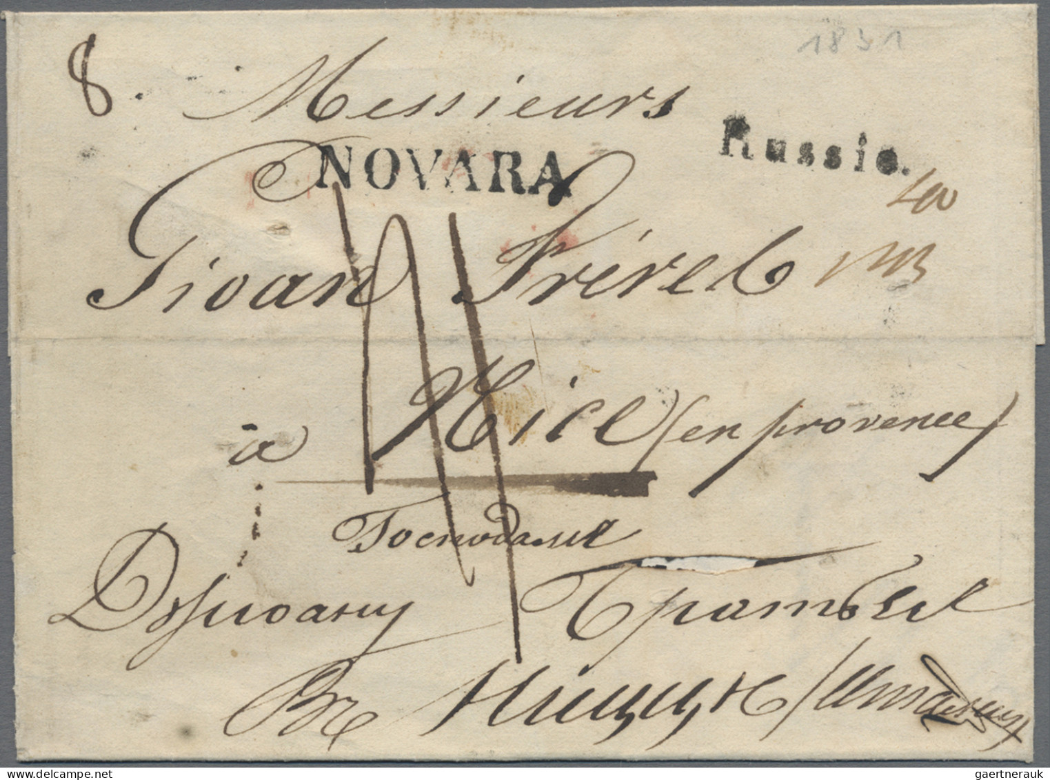 Russia -  Pre Adhesives  / Stampless Covers: 1831 Folded CHOLERA Cover From Taga - ...-1857 Voorfilatelie