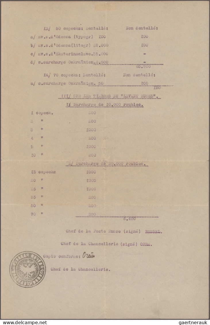 Russia - Civil War Wrangel Army: 1921, Certified Copy Of Original Document With - Autres & Non Classés