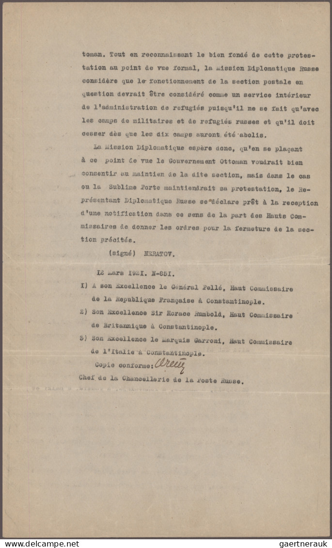 Russia - Civil War Wrangel Army: 1921, Copy Of Offical Request Addressed To Russ - Autres & Non Classés