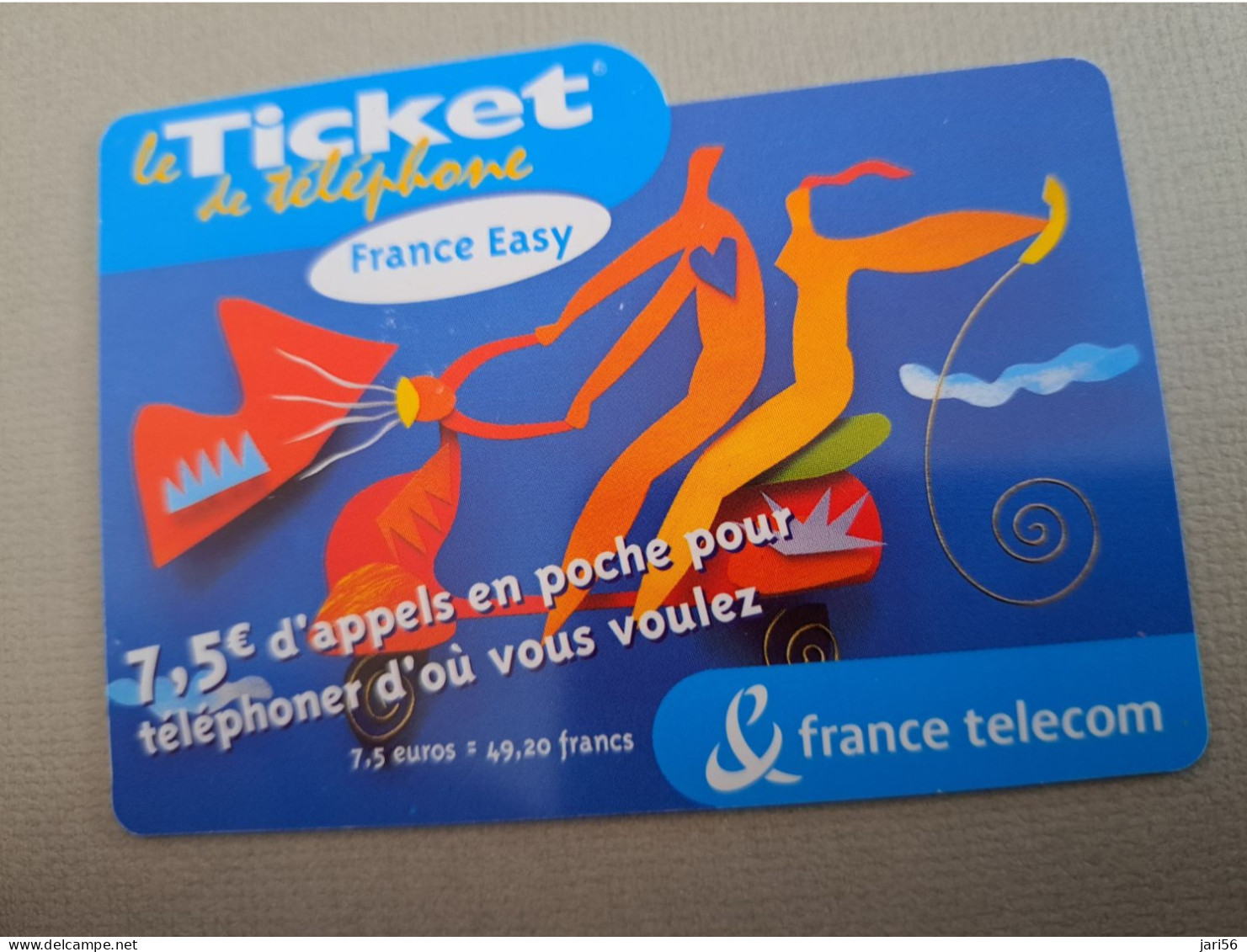 FRANCE/FRANKRIJK   TICKET 50F/ 2 PEOPLE ON MOTORBIKE    PREPAID  USED    ** 15311** - Mobicartes: Móviles/SIM)