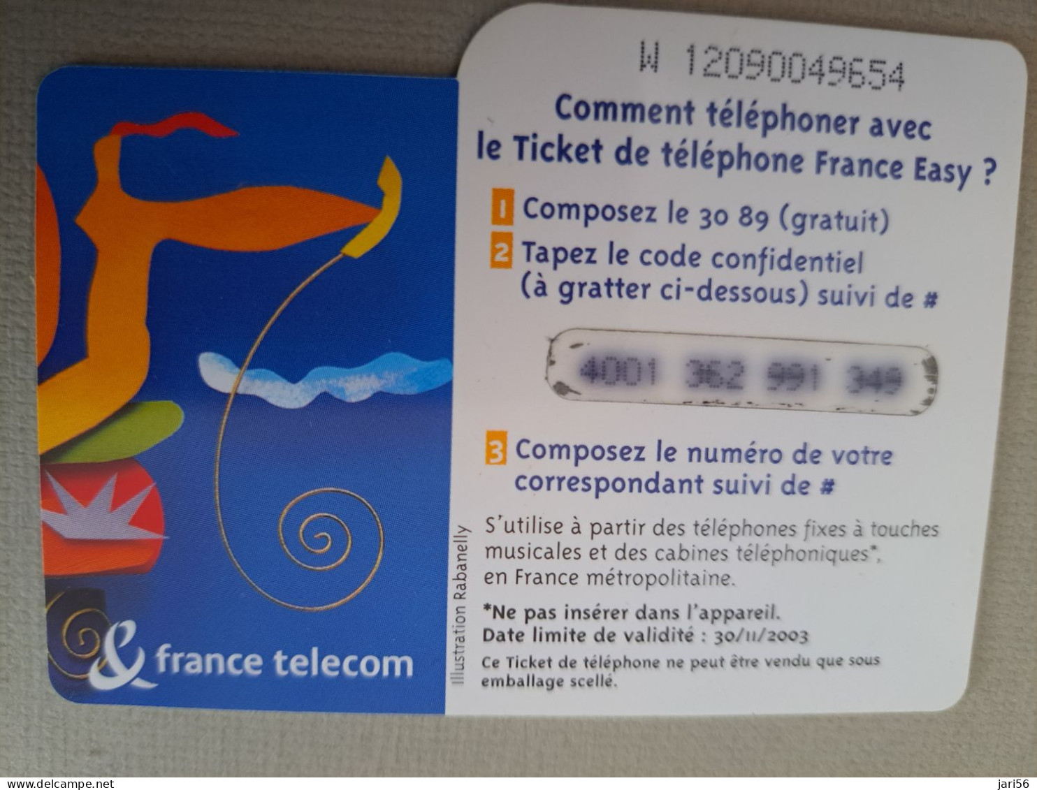 FRANCE/FRANKRIJK   TICKET 50F/ 2 PEOPLE ON MOTORBIKE    PREPAID  USED    ** 15311** - Voorafbetaalde Kaarten: Gsm