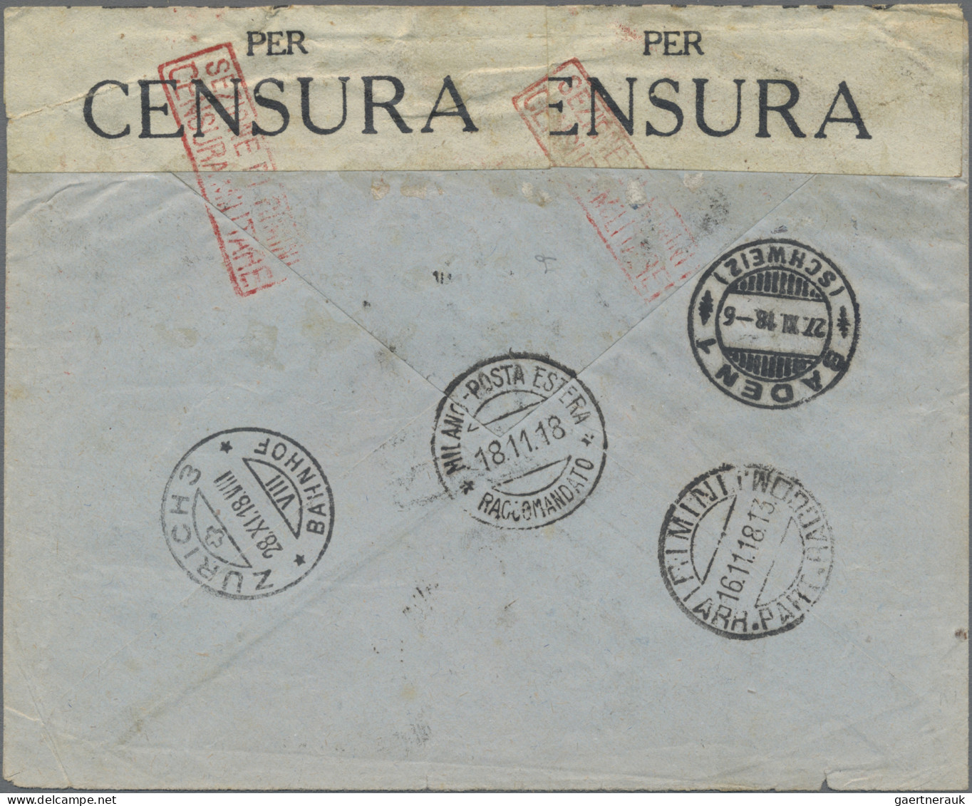 San Marino: 1918/1925, Three Letters From San Marino To Switzerland, Two Of Them - Covers & Documents