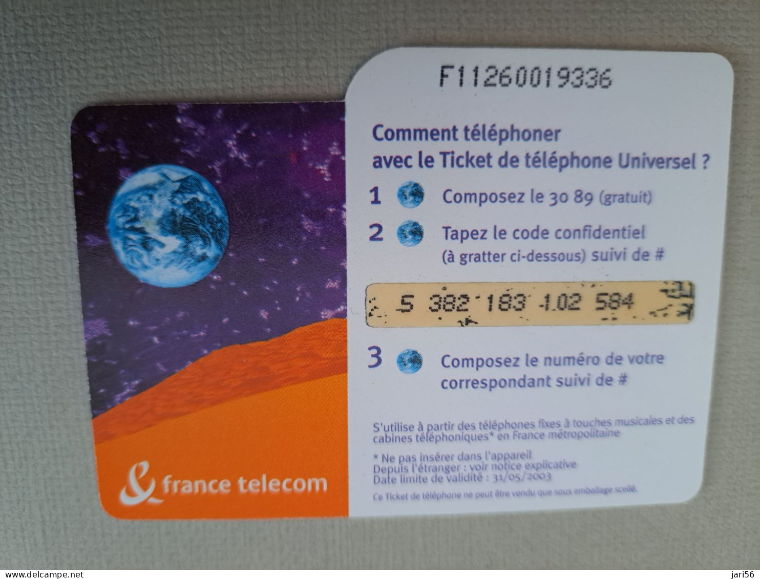 FRANCE/FRANKRIJK   TICKET 100 FRANC/ UNIVERSAL    PREPAID  USED    ** 15313** - Nachladekarten (Handy/SIM)