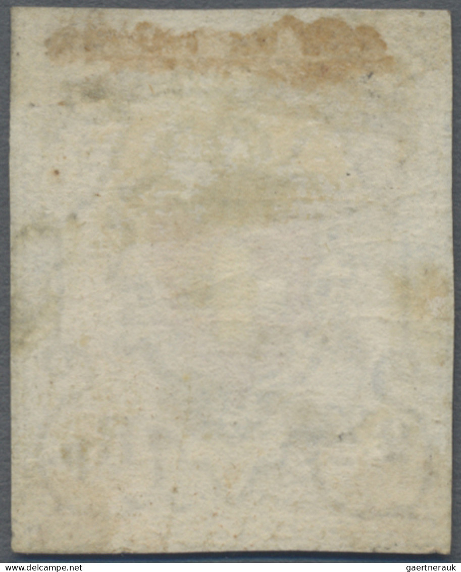 Schweiz: 1850 Poste Locale 2½ Rp. Tiefschwarz/rot Mit Kreuzeinfassung, Type 16, - Usados