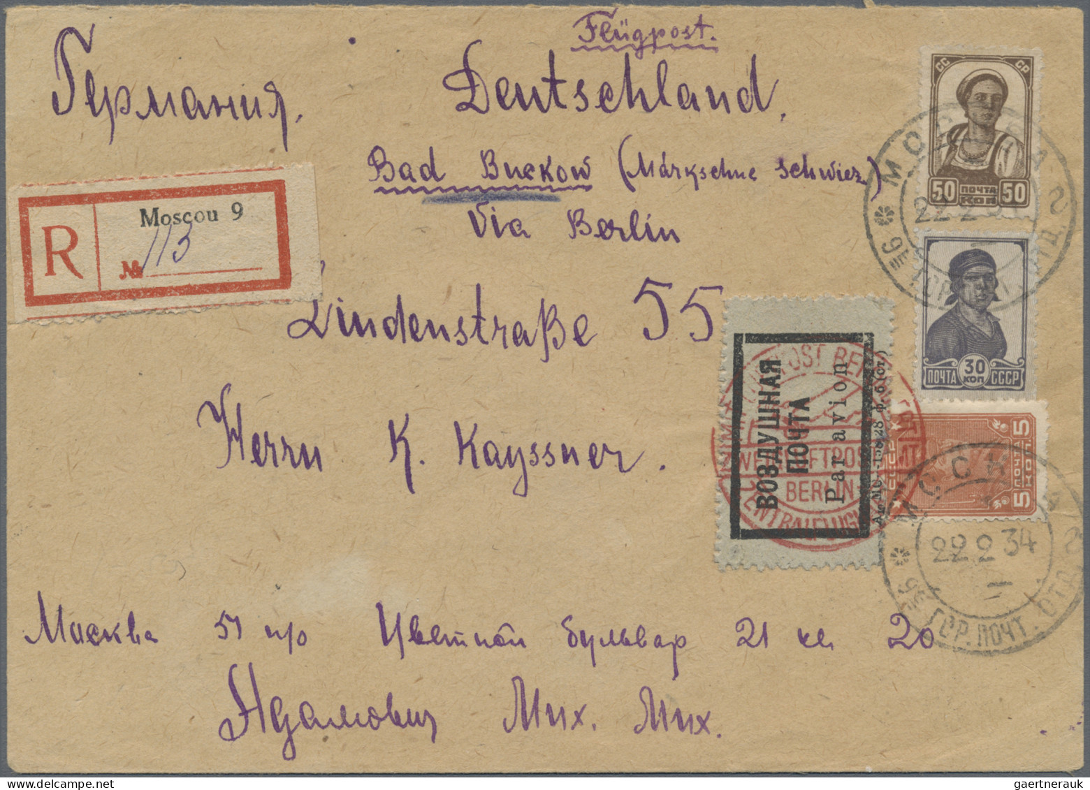 Sowjet Union: 1933/1934 USSR, Two Covers From The USSR To Germany With Two Diffe - Covers & Documents