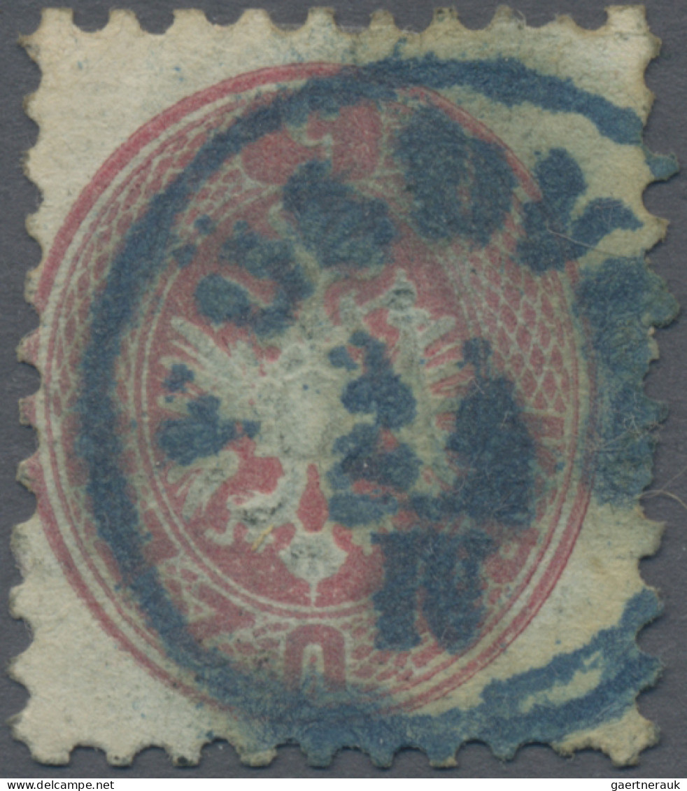 Hungary - Post Marks: Földvár, Blue C.d.s On Austria 5kr. Red, Müller 3601/a, 12 - Marcophilie