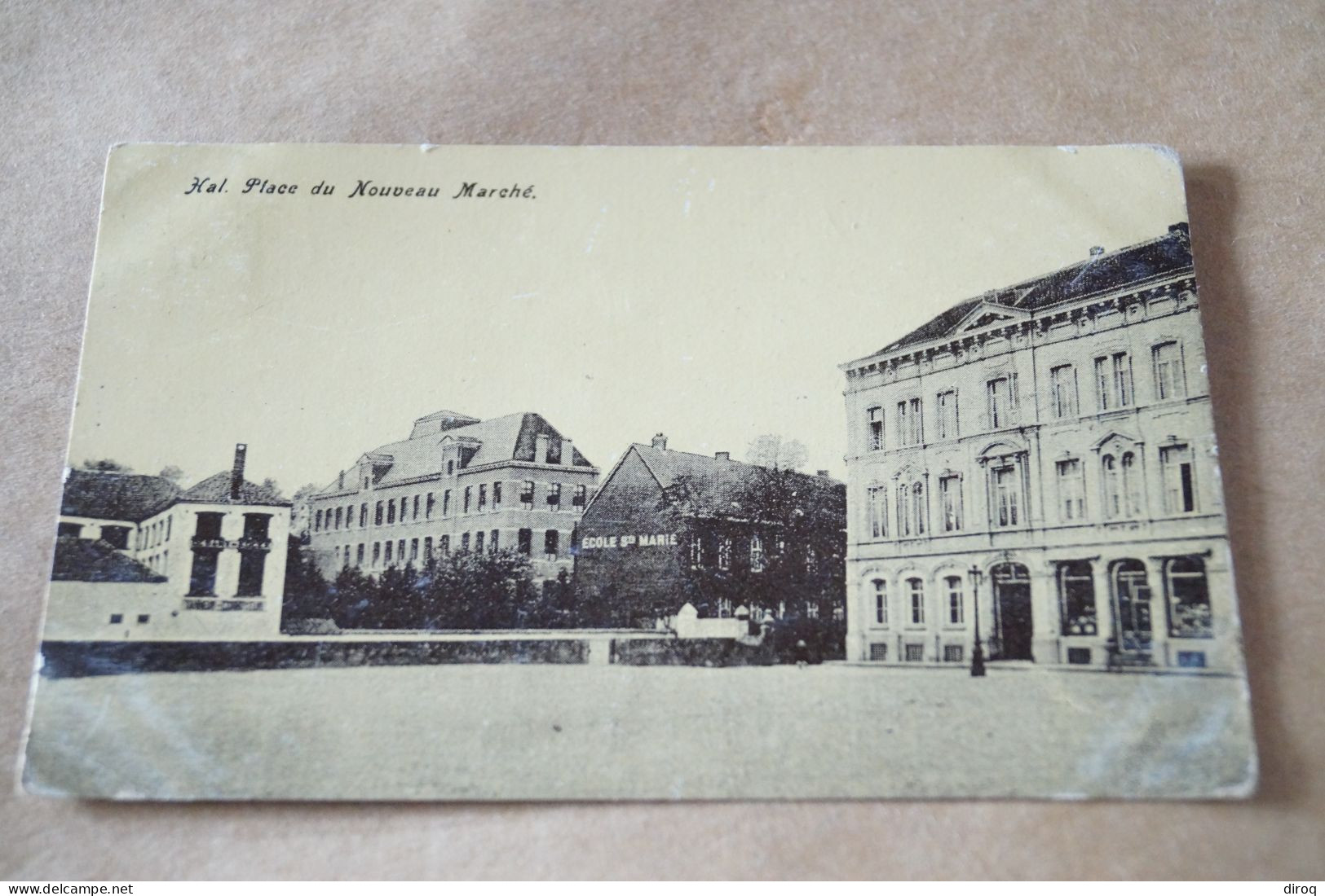 Belle Carte Ancienne, Hal,place Du Nouveau Marché,1912,école Sainte-Marie - Halle