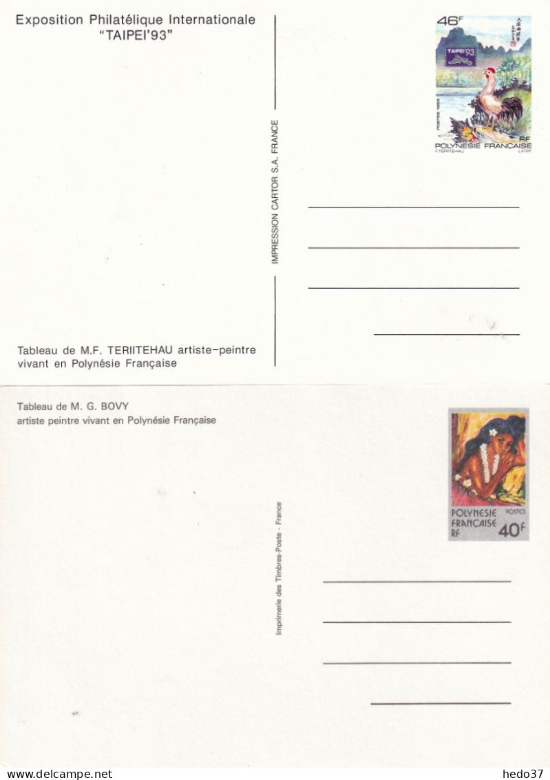 Polynésie Entiers Postaux N°1/2 - TB - Postal Stationery