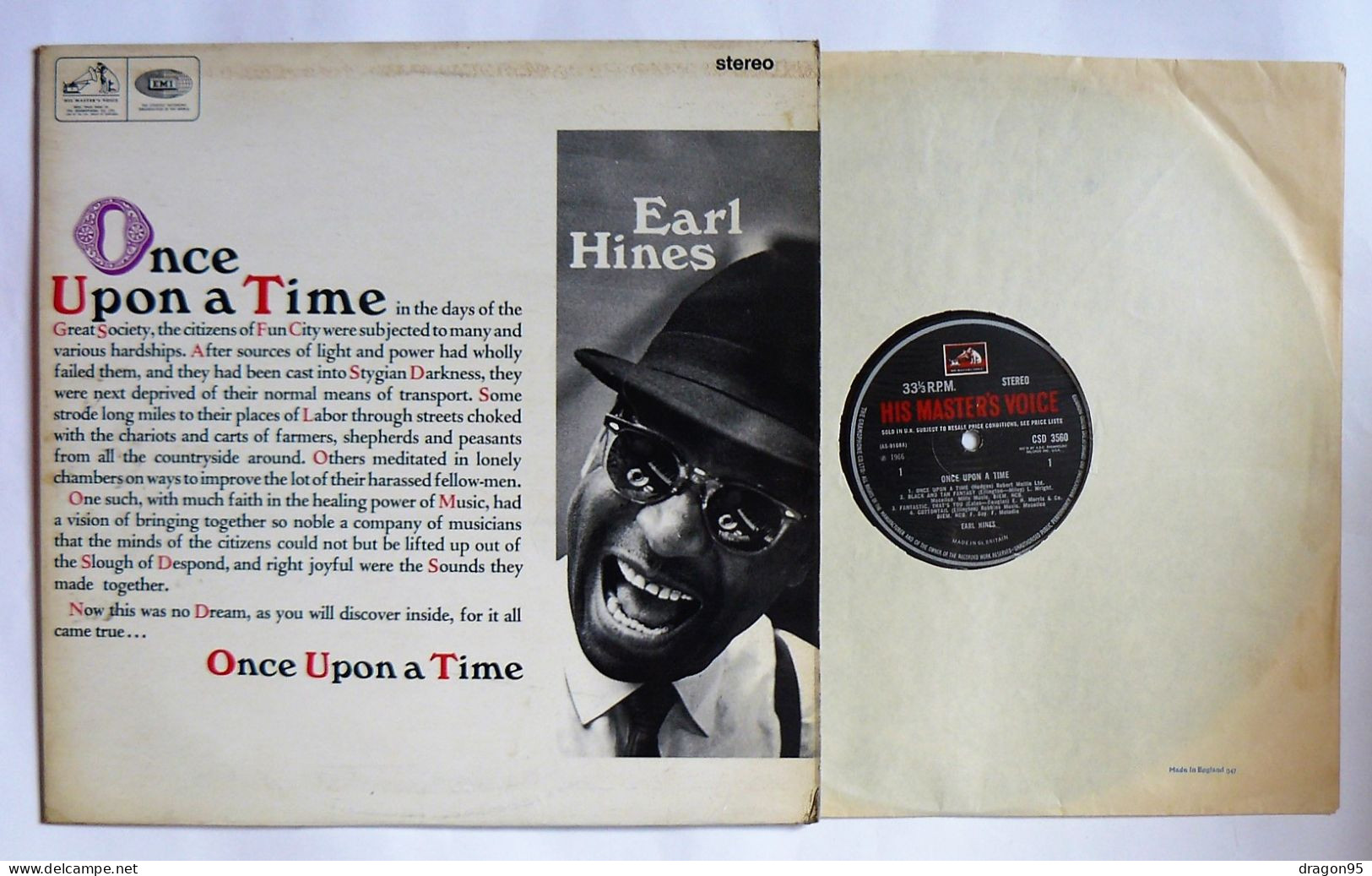 LP Earl HINES : Once Upon A Time - His Master's Voice CSD 3560 - U.K. - 1966 - Jazz