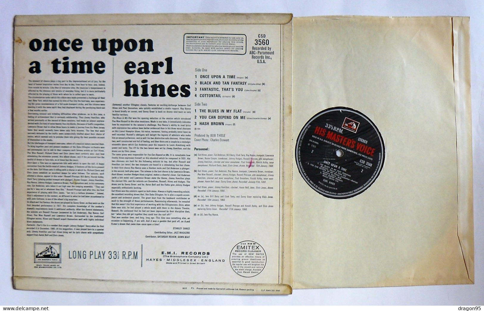 LP Earl HINES : Once Upon A Time - His Master's Voice CSD 3560 - U.K. - 1966 - Jazz