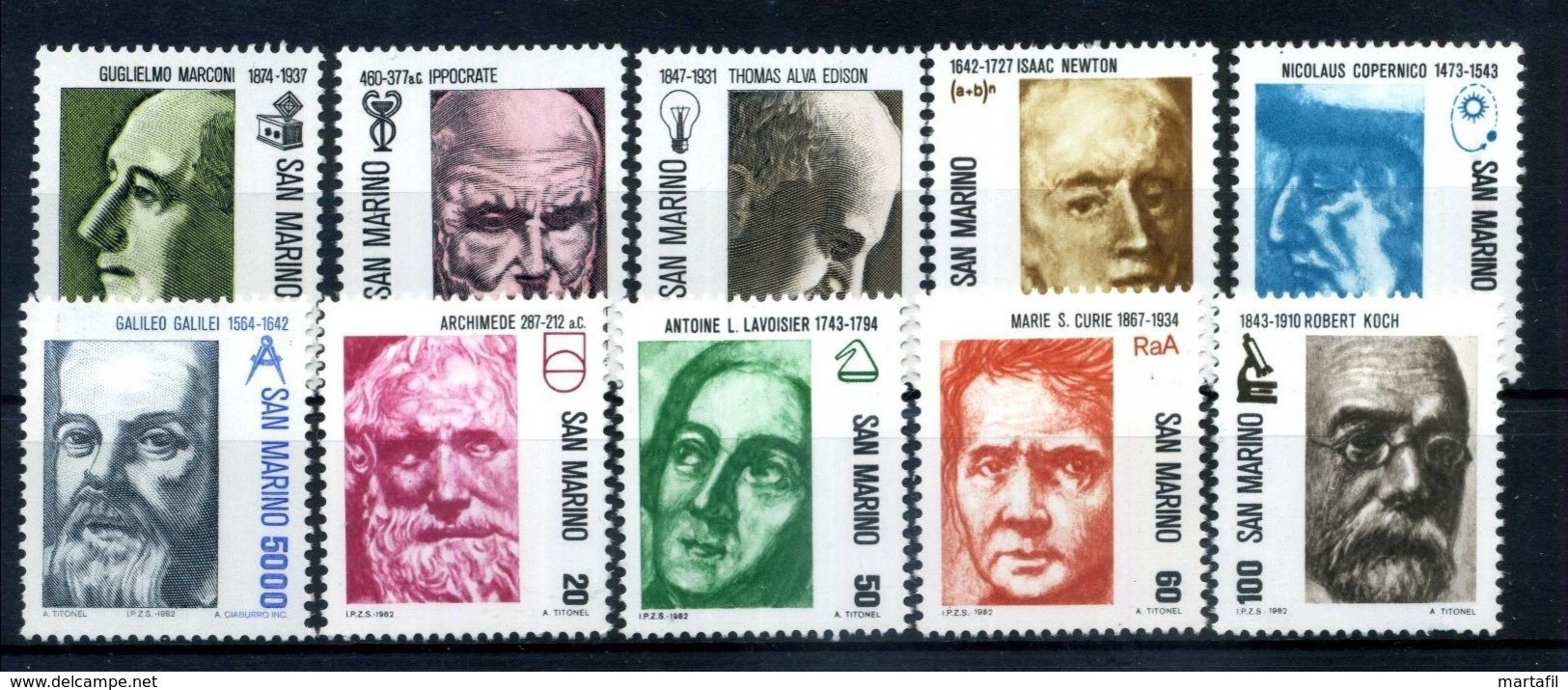 1982 SAN MARINO SET MNH ** - Nuevos