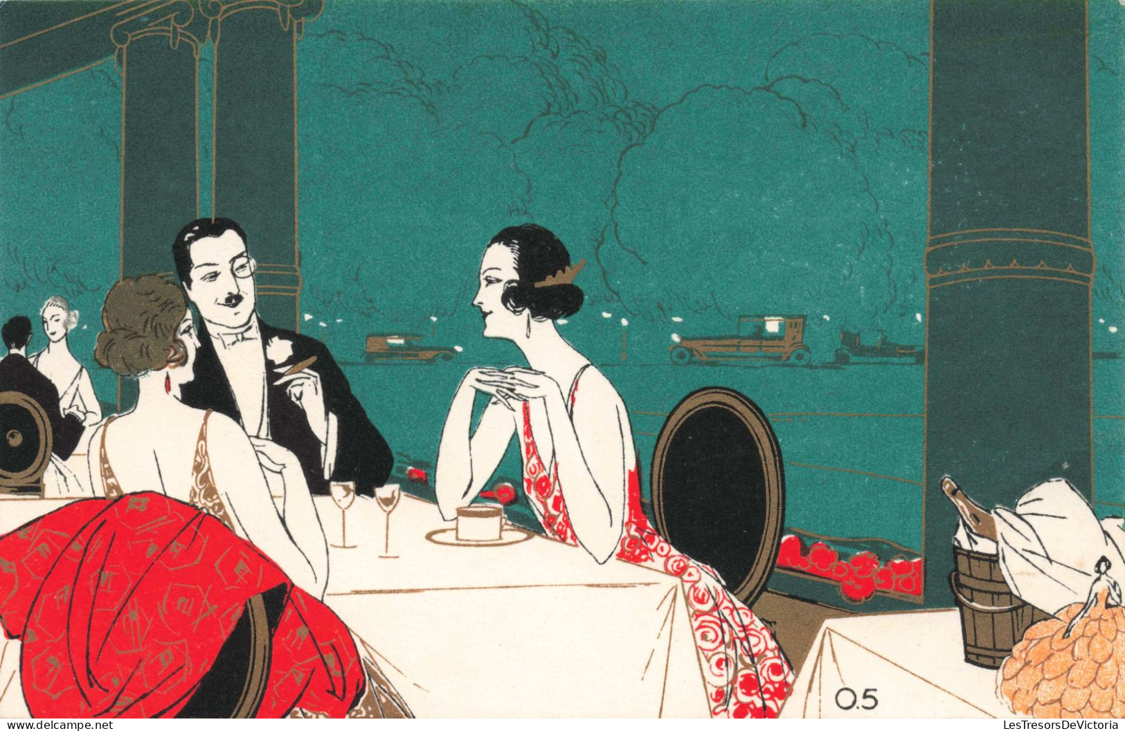 Illustrateur - Deux Femmes Et Un Homme Qui Prennent Le Repas -  Carte Postale Ancienne - Non Classificati