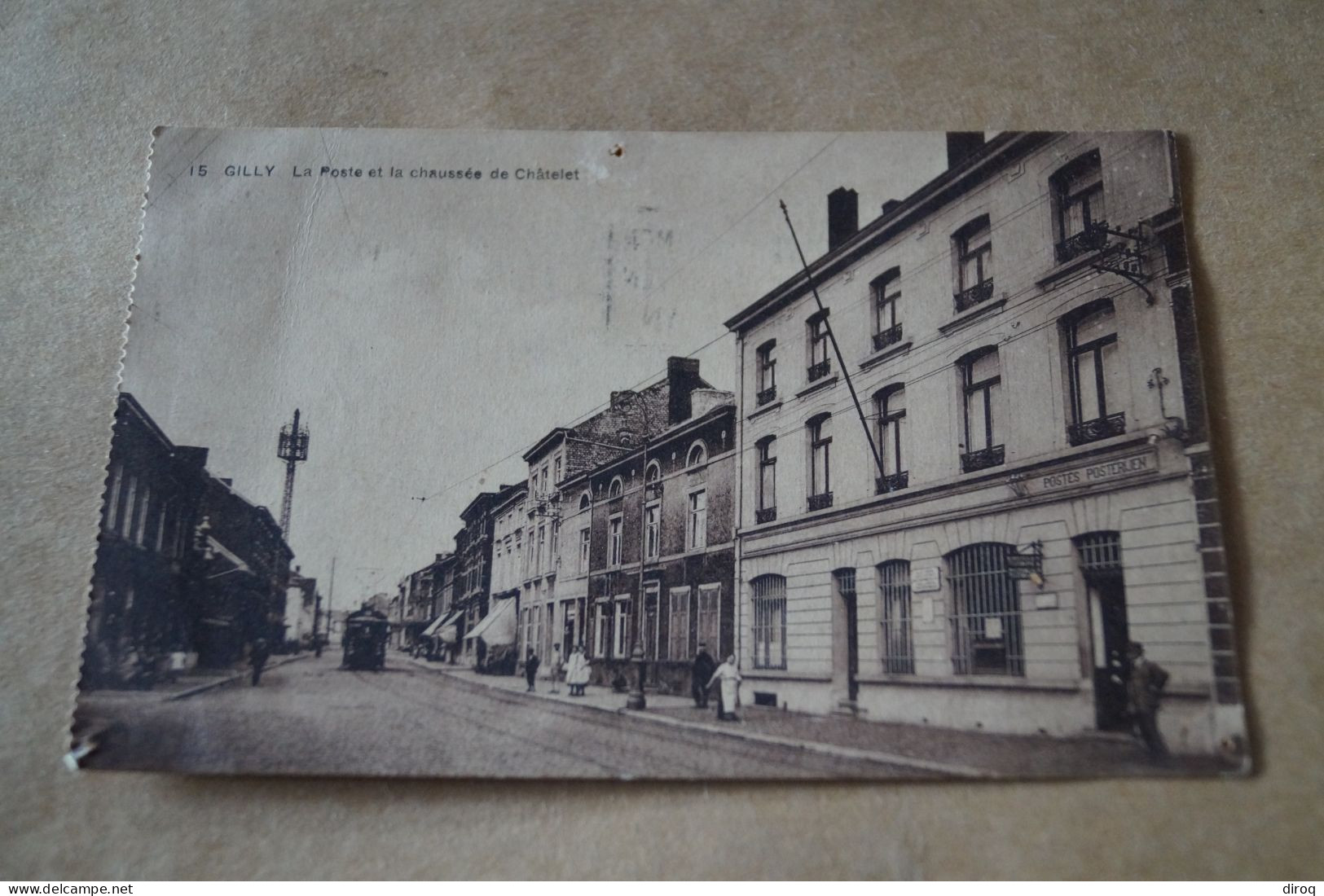 Belle Carte Ancienne, Gilly,chaussée De Câtelet Et La Poste,Tram,1924 - Charleroi