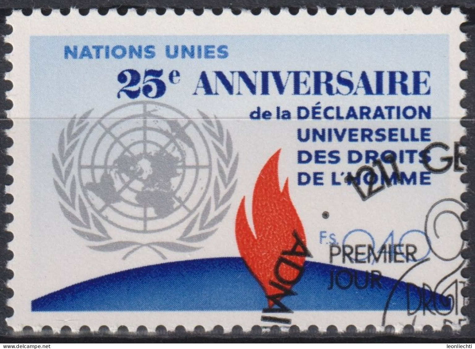 1973 UNO Genf ° Mi:NT-GE 35, Yt:NT-GE 35, Zum:NT-GE 35, Menschenrechte, Flamme Der Freiheit - Used Stamps