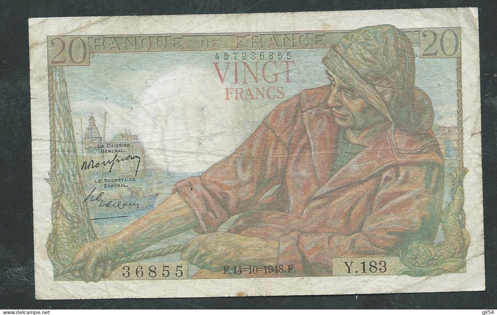 France Billet De 20 Francs Type Pêcheur  14/10/1948 - 36855 Y.183- - Laura 11206 - 20 F 1942-1950 ''Pêcheur''