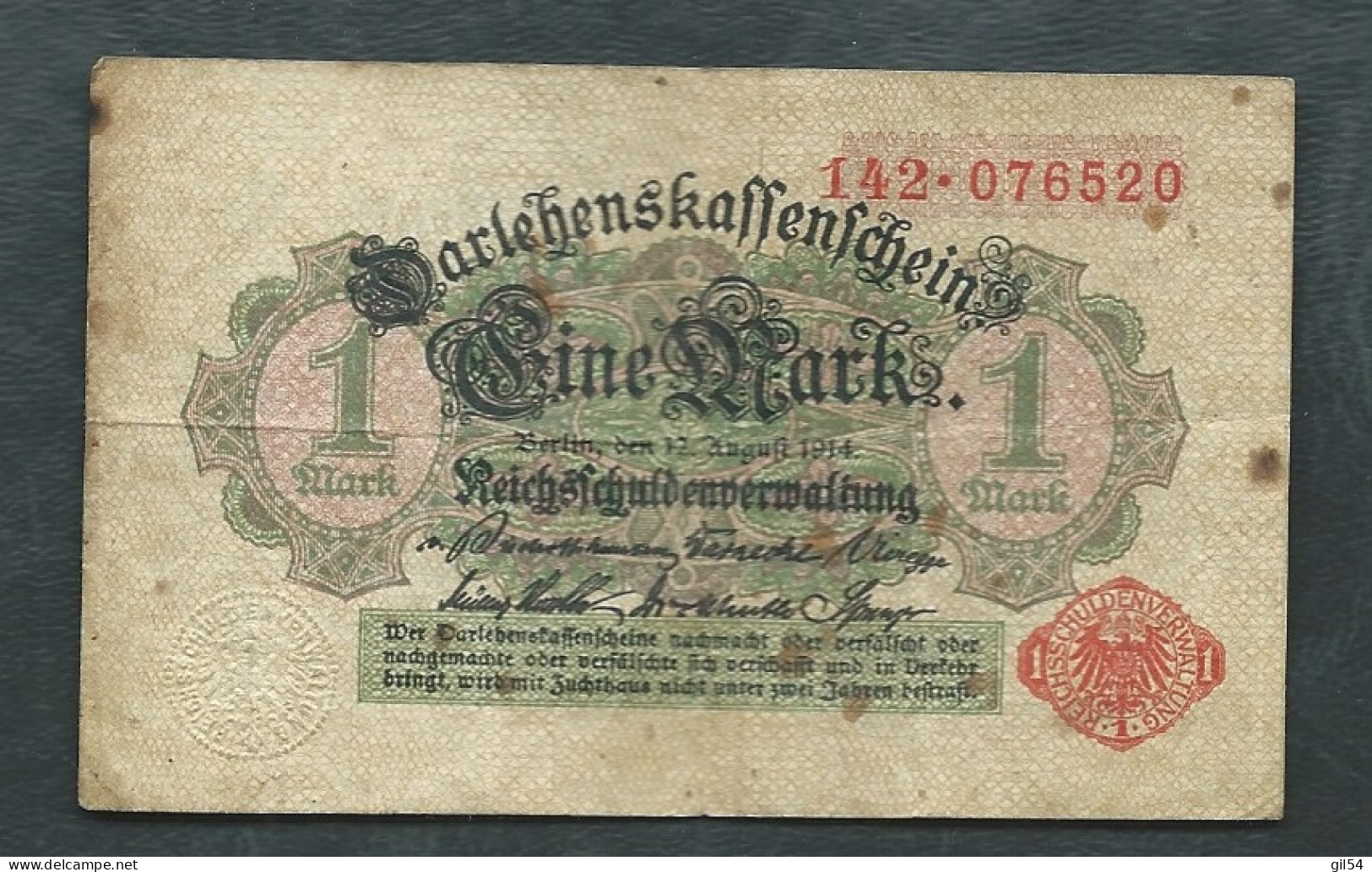 ALLEMAGNE - GERMANY, DEUTSCHLAND - 1 Mark 12.4. 1914 - Laura 11210 - Otros & Sin Clasificación