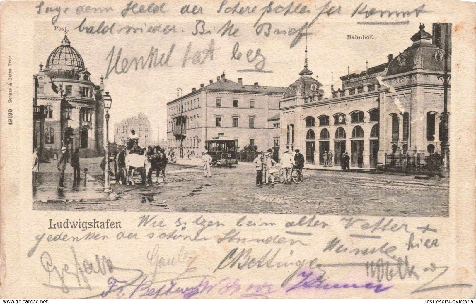 Allemagne - Ludigshafen - Post - Bahnhof -  Carte Postale Ancienne - Ludwigshafen