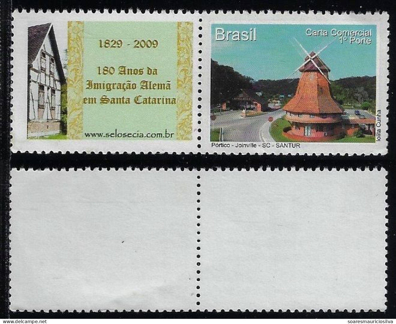 Brasil 2009 RHM-C-2788 Joinville City Personalized stamp 180 Years Of German Immigration In Santa Catarina State Mint - Personnalisés