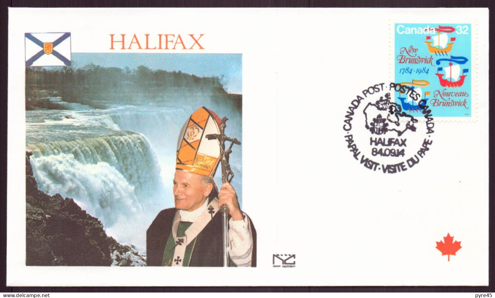 Canada, Enveloppe Avec Cachet Commémoratif " Visite Du Pape Jean-Paul II à Halifax " 14 Septembre 1984 - Commemorativi