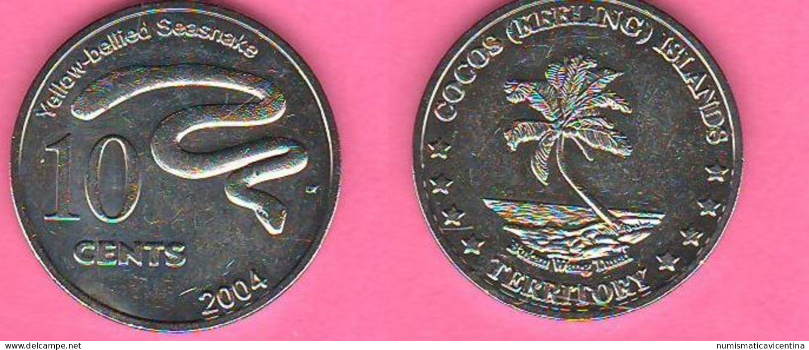 Kelling Cocos Islands Set 6 Coins 2004 UNC Fantasy Tokens Tourist Souvenir 2 + 1 $ + 50 20 10 5 Cents - Andere & Zonder Classificatie