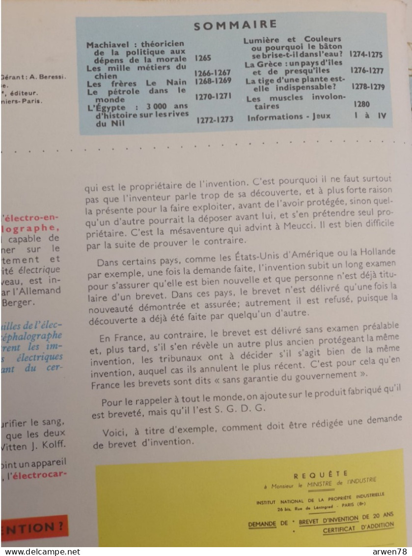 TOUT L'UNIVERS N° 80 MACHIAVEL METIERS DU CHIEN LES FRERES LE NAIN LE PETROLE L'EGYPTE LA GRECE - Encyclopédies