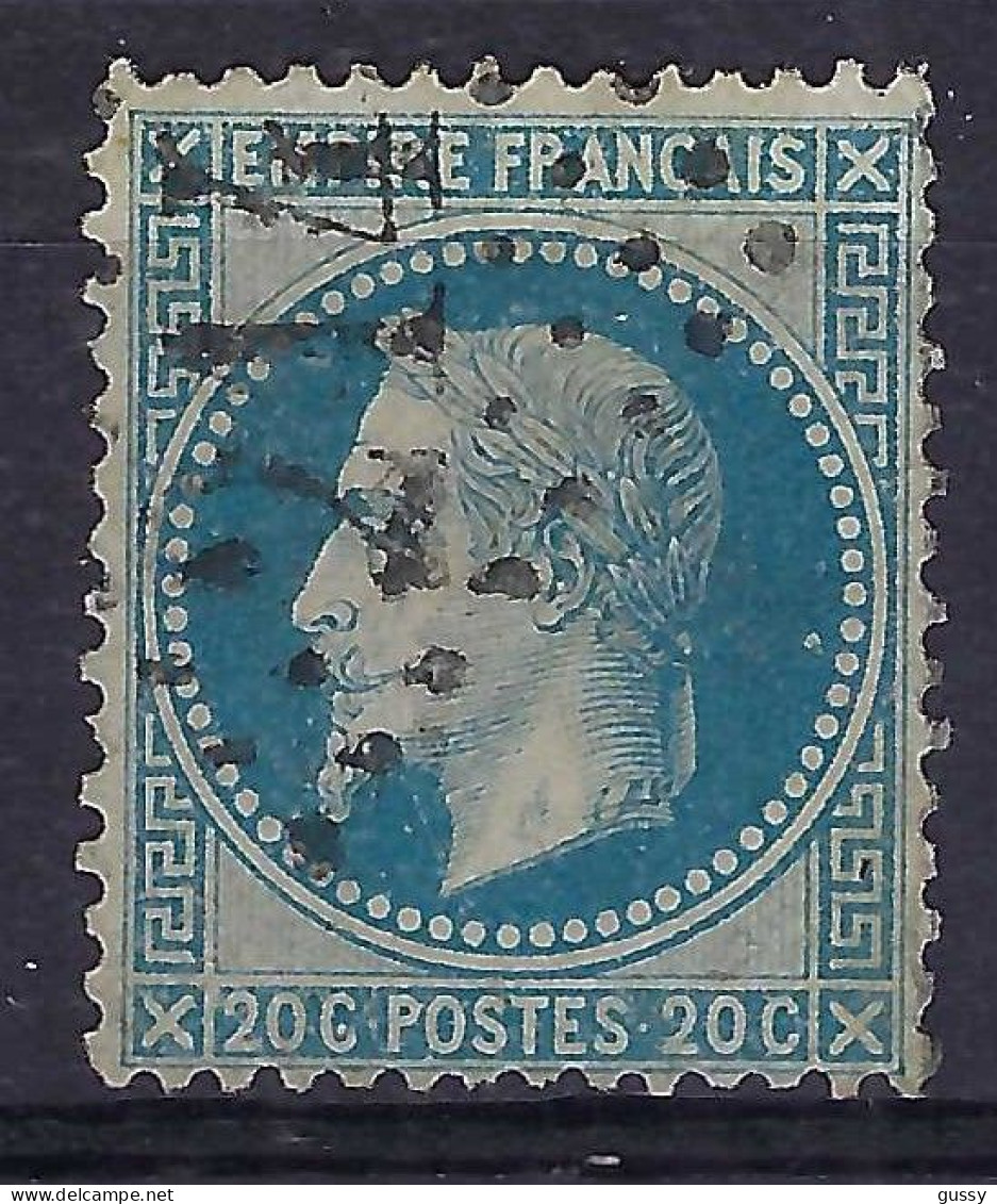 FRANCE Ca.1867: Le Y&T 29A Sup. Obl. GC 2145 (Lyon, Rhône, 1) - 1863-1870 Napoléon III Lauré