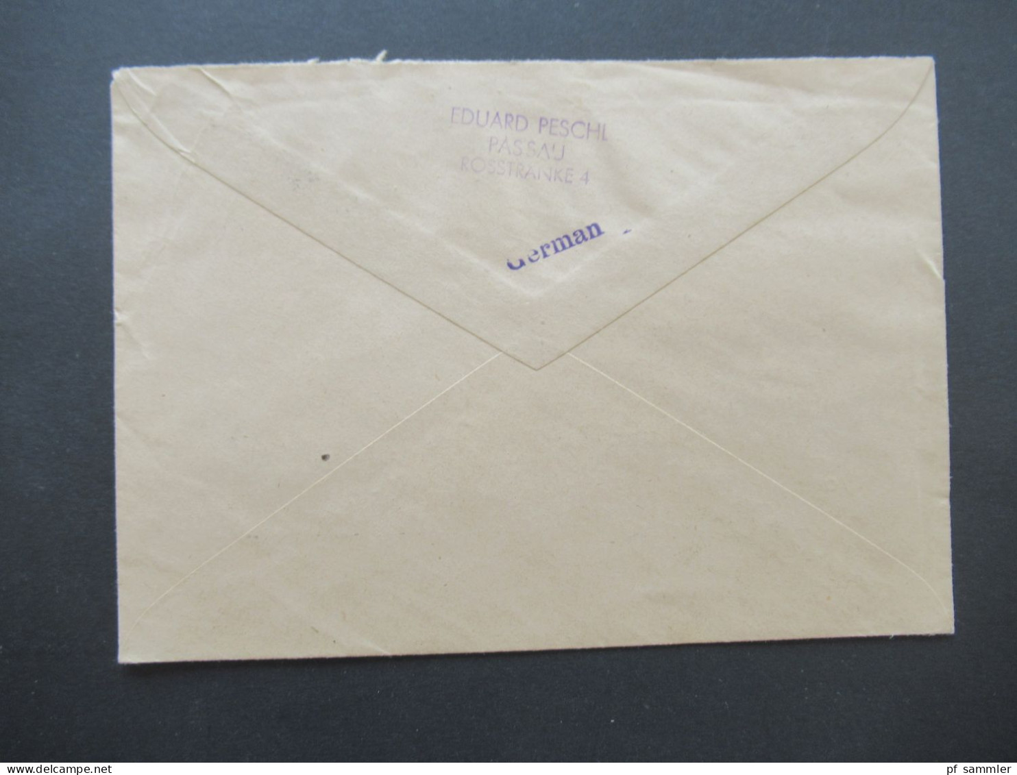 Bizone Am Post 2.11.1945 Nr.4 (2) MeF Entwertet Mit Stempel L1 Bezahlt Einschreiben Passau Auerbach - Aschaffenburg - Covers & Documents