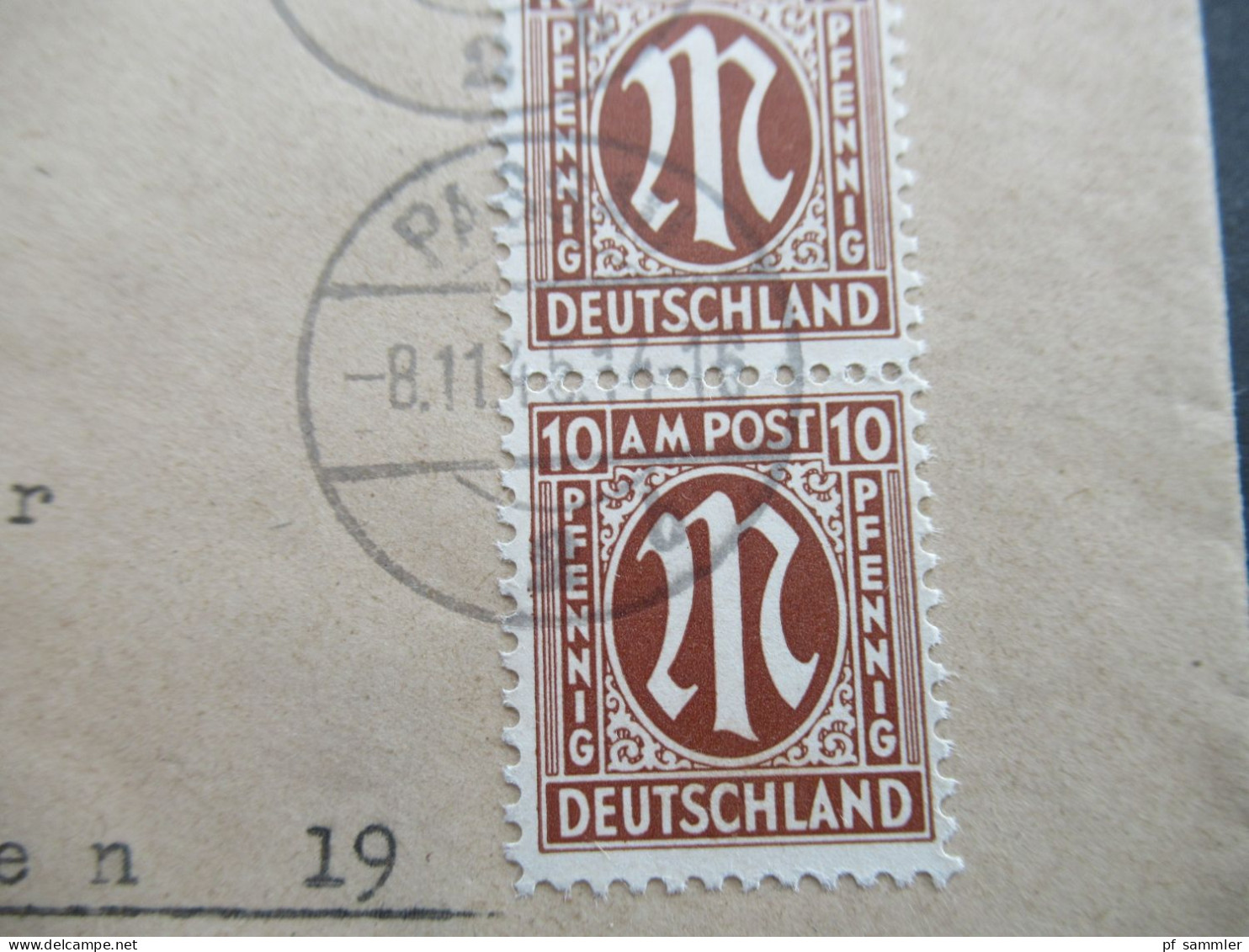 Bizone Am Post 8.11.1945 Nr.6 (3) MeF Mit Stempel Ra1 Gebühr Bezahlt Einschreiben Passau 2 - München / Brauerei Peschl - Briefe U. Dokumente